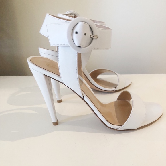 Gianvito Rossi Elyse Leather heel WHITE 38.5 - Picture 4 of 6